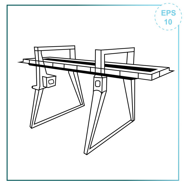 架桥起重机图标。双梁电动桥式起重机。图片下载
