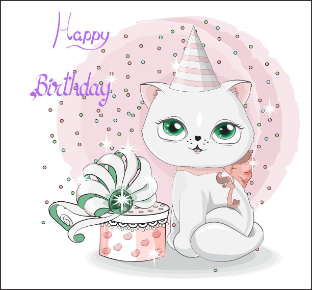 猫生日快乐图片下载