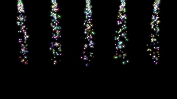 闪亮的雪花落在黑色的背景上，流星，星空图片下载