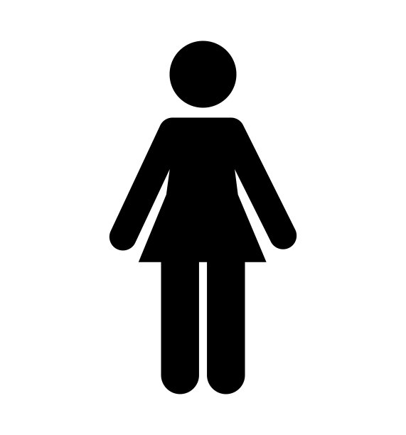 女人图标矢量符号符号在白色的背景图片下载