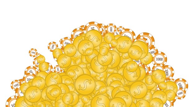 赌场的芯片从爆炸现场飞向两边，背景是白色的，孤立的图片下载