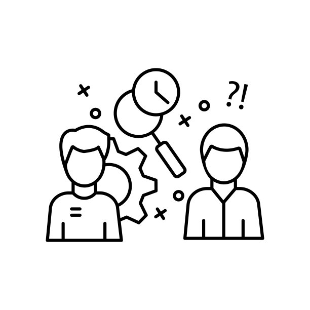 时间管理搜索齿轮图标，商业元素图标图片下载