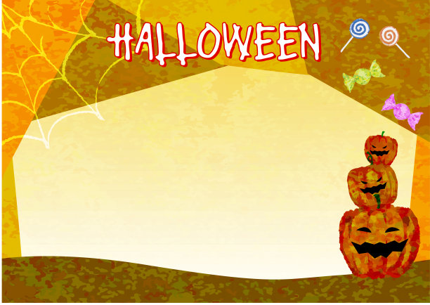 万圣节的背景有南瓜，蜘蛛网和蝙蝠。秋天的矢量图图片下载