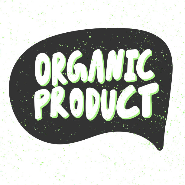 有机产品。绿色生态贴纸的社会媒体内容。矢量手绘插图设计。图片下载