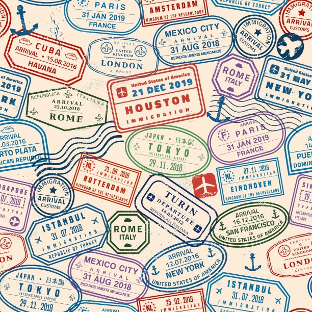 护照无缝的背景图片下载