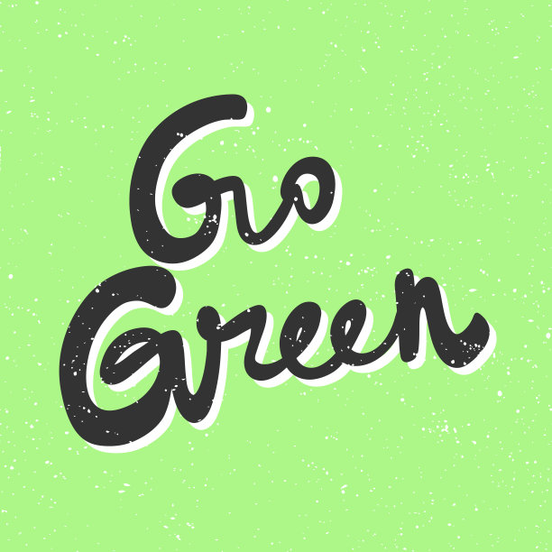 Go Green, eco bio贴纸用于社交媒体内容。矢量手绘插图设计。图片下载