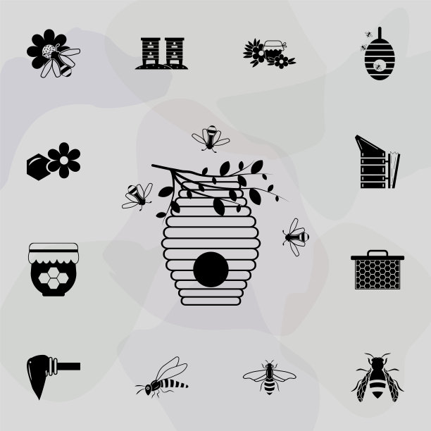 蜂巢图标。通用集养蜂网站设计开发，应用程序开发图片下载