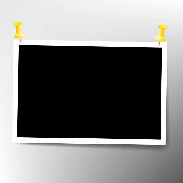 一套方形相框的别针和铆钉。模板图设计。矢量插图孤立在透明背景上图片下载