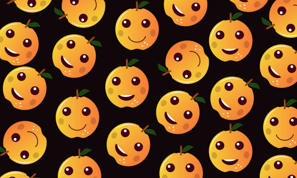 苹果形状橙色和黄色渐变表情图案图片下载