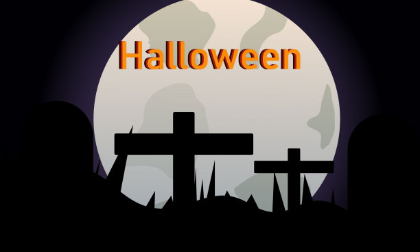 万圣节卡片模板夜背景图片下载