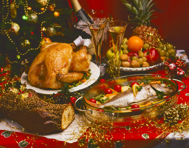 传统的圣诞食物。图片下载