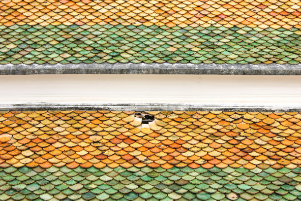 背景图案，屋顶，泰式寺庙屋顶瓦的图案图片下载