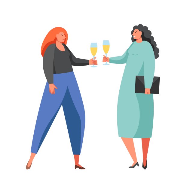 庆派对女，矢量平孤立插图图片下载