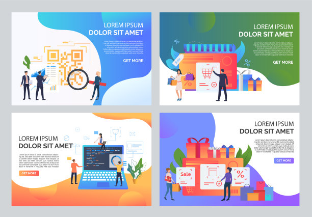 商业和销售插图集图片下载