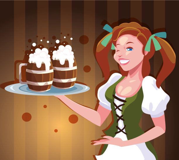 德国啤酒节女性矢量设计图片下载