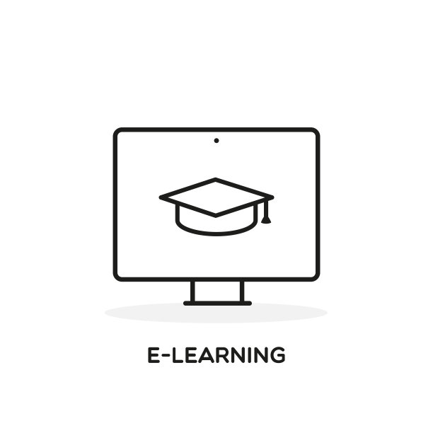 网络学习图标。培训、课程、毕业、网络研讨会或在线教育的概念。矢量插图，平面设计图片下载