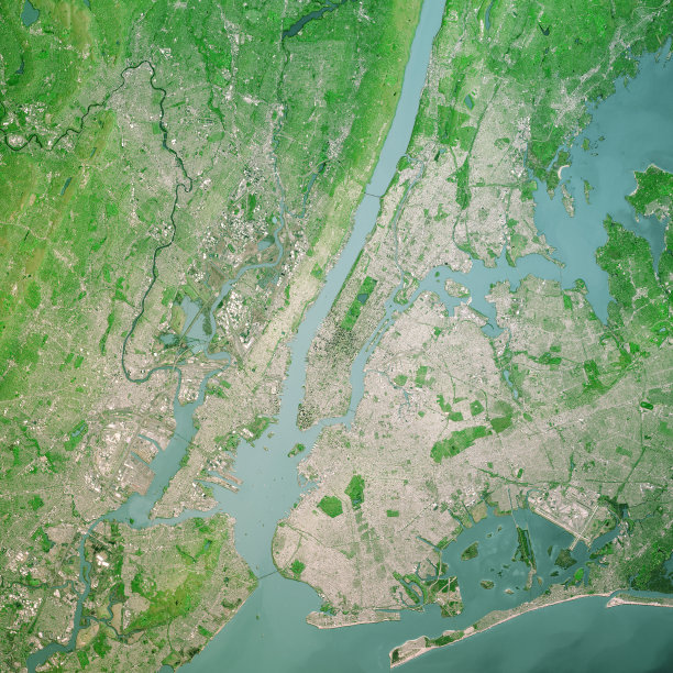 纽约市3D渲染Topo顶部视图2019年4月图片下载