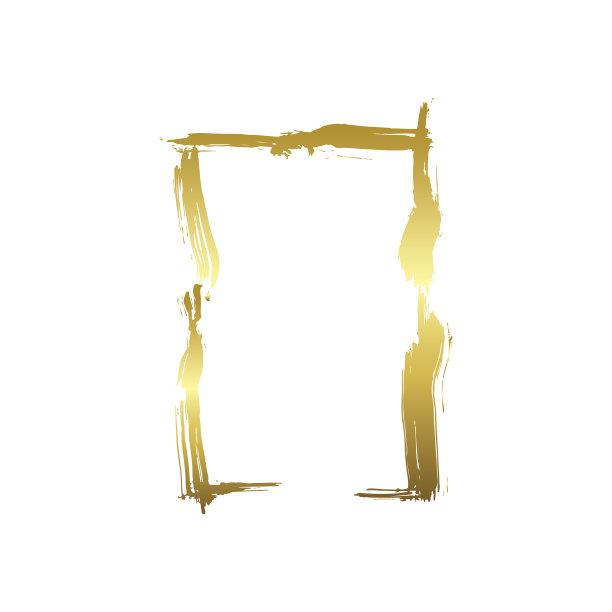 干刷帧矢量集。手绘艺术框架。金刻墨艺术。孤立的插画元素。图片下载