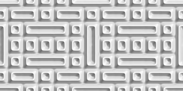 抽象几何3D白色背景。无缝模式。绘制插图。图片下载