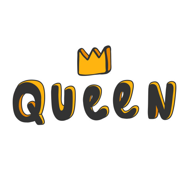 女王。社交媒体内容的贴纸。矢量手绘插图设计。图片下载