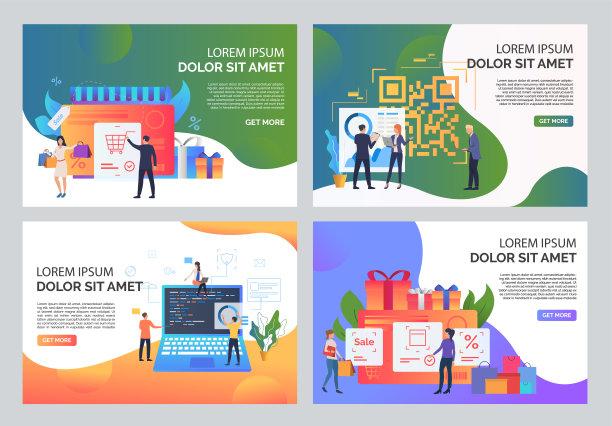 商业和分析插图集图片下载