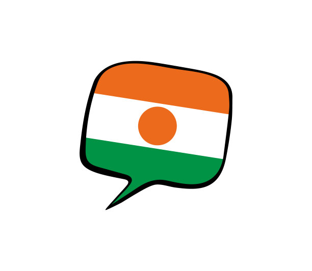 演讲气泡与尼日尔国旗在白色的背景。矢量图图片下载