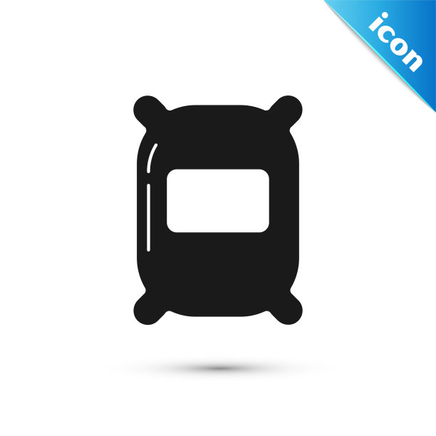 黑色袋子面粉图标孤立在白色背景。矢量图图片下载