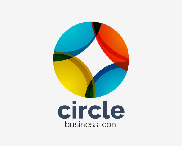 圆形抽象设计标志类型，圆形矢量标志设计模板，互联网图标与扭曲或螺旋效应图片下载