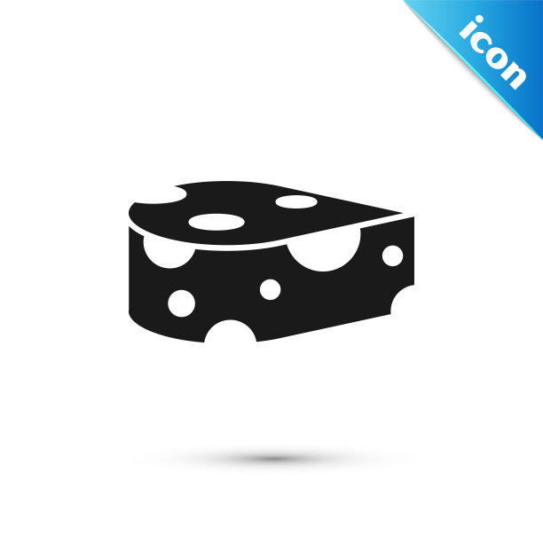 黑色奶酪图标孤立在白色背景。矢量图图片下载