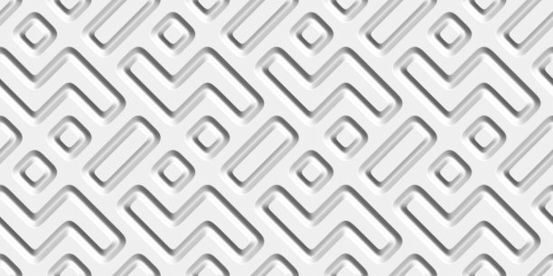 几何装饰3D白色背景。无缝模式。绘制插图。图片下载