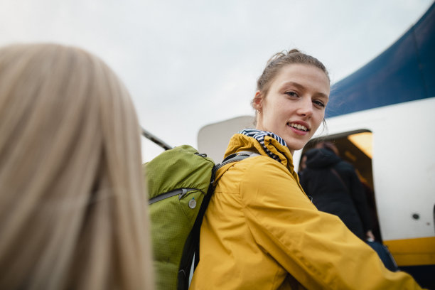 游客登上飞机图片下载