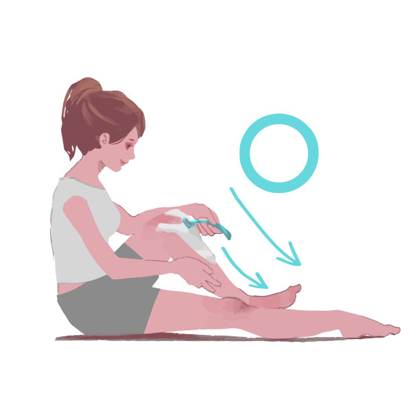 一位女士讲解如何正确刮胡子的插图。图片下载