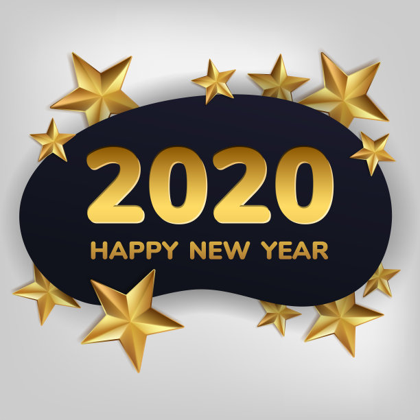 圣诞贺卡，矢量背景。金色的圣诞球和星星。2020年新年快乐。矢量图图片下载