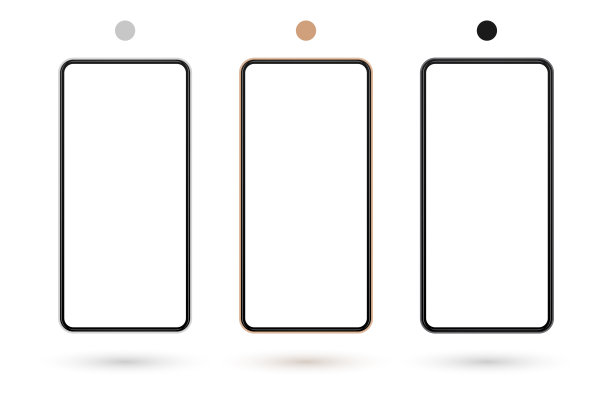 逼真的智能手机屏幕模拟矢量图片下载