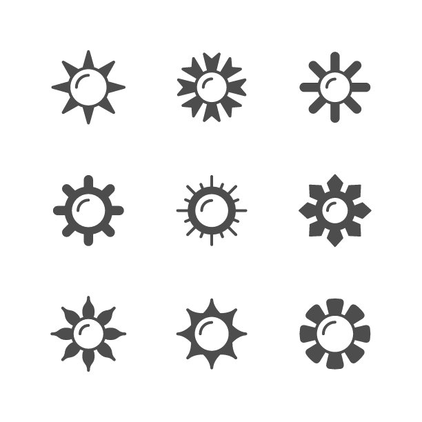 太阳的glyph图标集图片下载