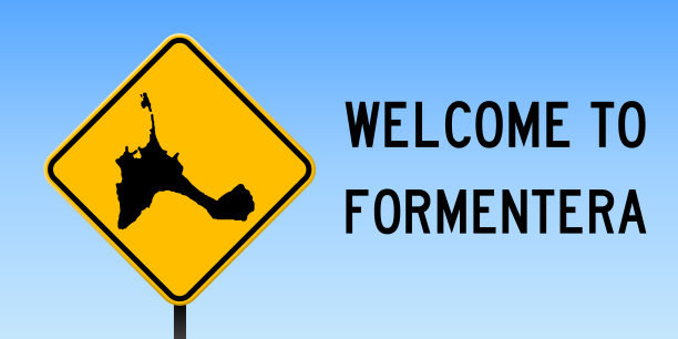 Formentera地图上的路标。图片下载