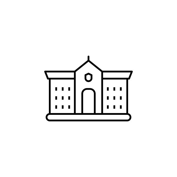 白色背景上的学院线条图标图片下载