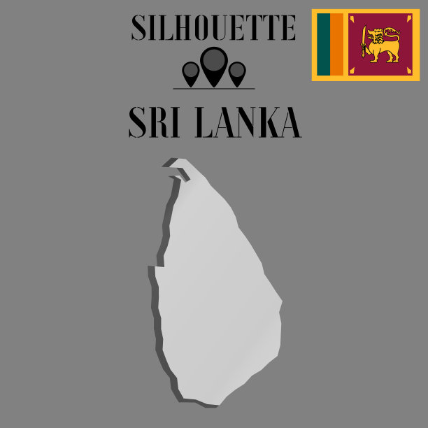 斯里兰卡轮廓世界地图，轮廓轮廓矢量插图，创意设计孤立在背景上，国旗，物体，元素，符号从国家设置。图片下载
