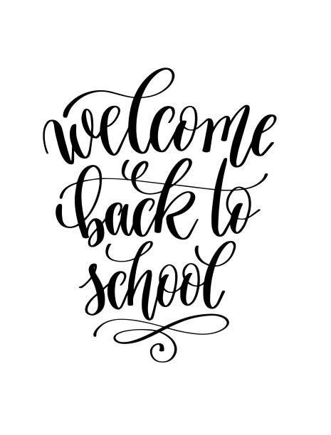 欢迎回到学校-手写题字文本为bac图片下载