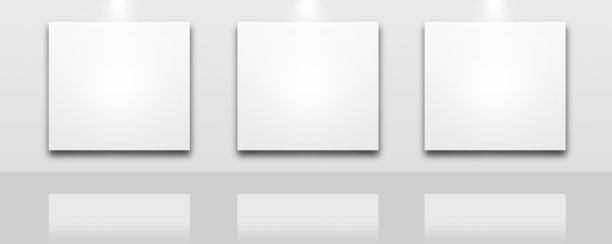 空房间，白板和聚光灯，用于广告设计。图片下载