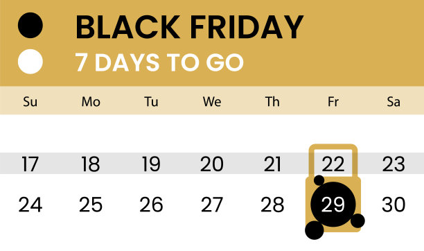 黑色星期五的横幅作为日历和倒计时图片下载