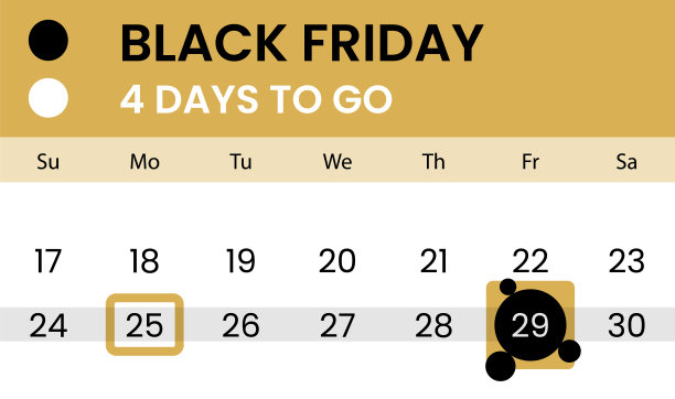 黑色星期五的横幅作为日历和倒计时图片下载