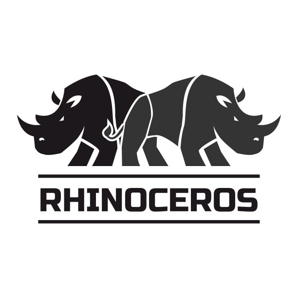 犀牛图标孤立在白色背景，矢量插图图片下载