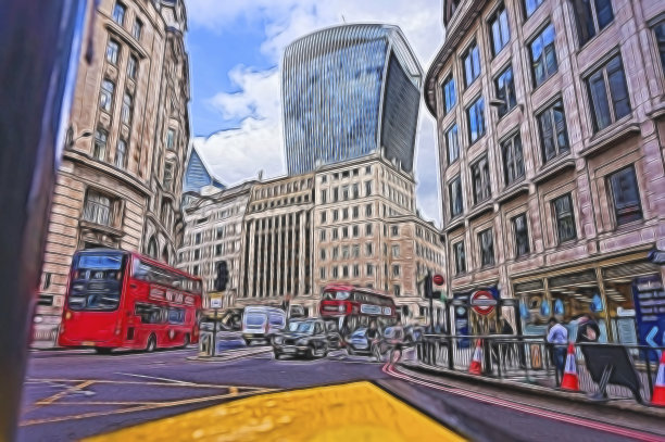 伦敦未来之城，数码艺术图片下载