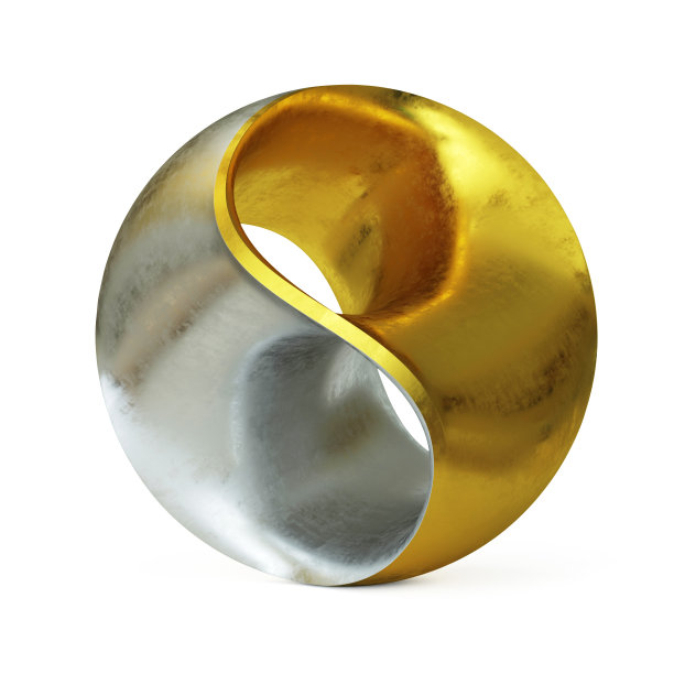 立体球面阴阳抽象现代雕塑图片下载