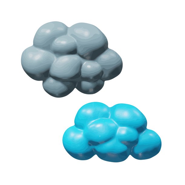 孤立设计的逼真3d积云玩具图片下载