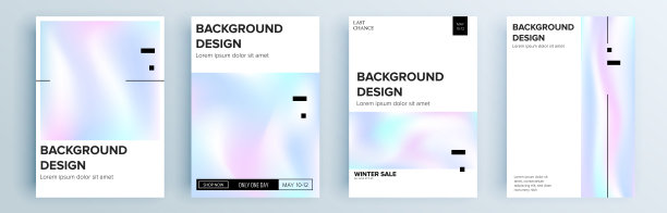 现代抽象封面集，最小封面设计。彩色几何背景，矢量插图。图片下载