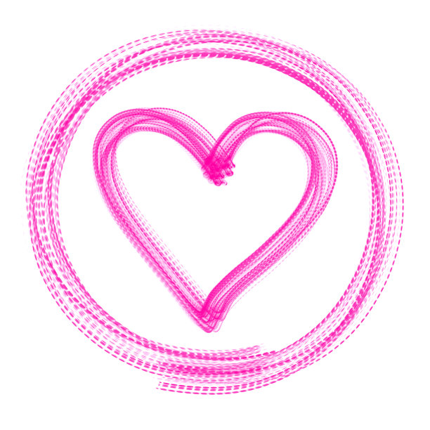 圆圈里的心- LED光画(粉色)图片下载