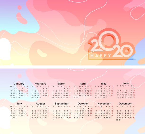 2020年日历抽象背景图片下载