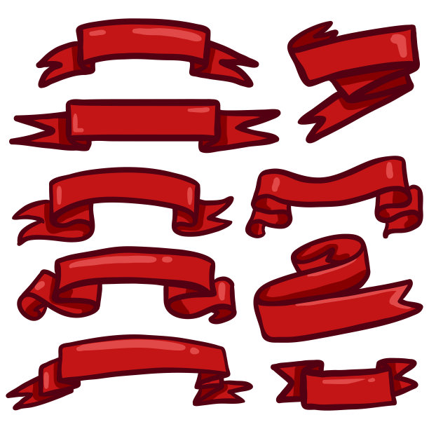 矢量设置卡通丝带为你的文本图片下载